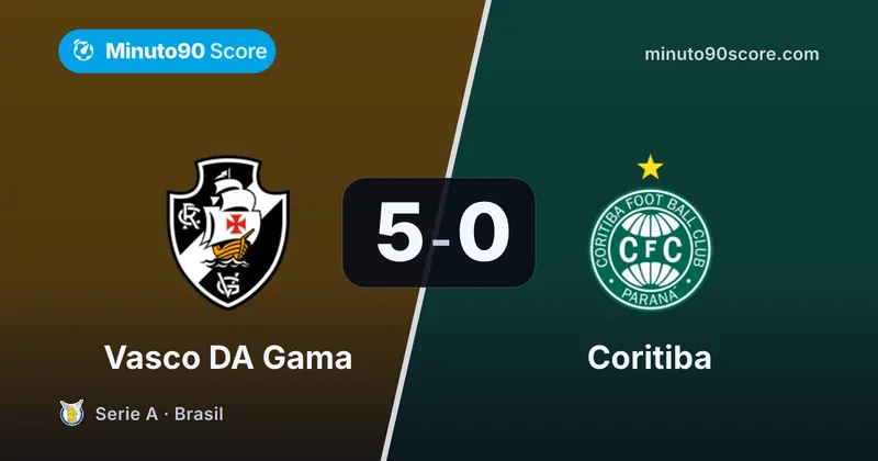 Portada de la nota: Vasco DA Gama destrozó a Coritiba 5-0 y firmó su mayor goleada en diez cruces