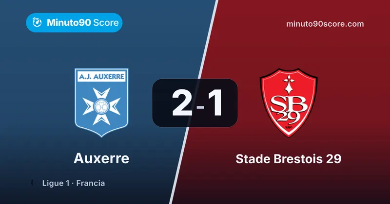 Portada de la nota: Remontada y golpe a la tabla: Auxerre le da vuelta al Brest