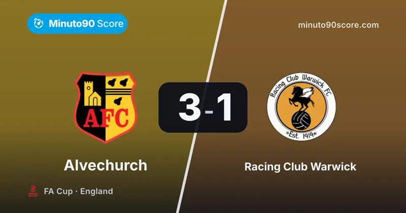Article cover: Alvechurch aprovechó la eficacia y dejó a Racing Club Warwick afuera en la FA Copa