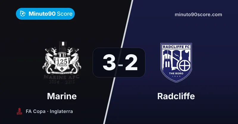 Portada de la nota: Marine sostiene la tradición en un clásico y elimina a Radcliffe 3-2 en la FA Copa