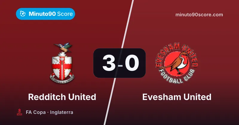 Portada de la nota: Una ráfaga en la primera mitad bastó: Redditch United 3-0 Evesham United y el pase en la FA Copa
