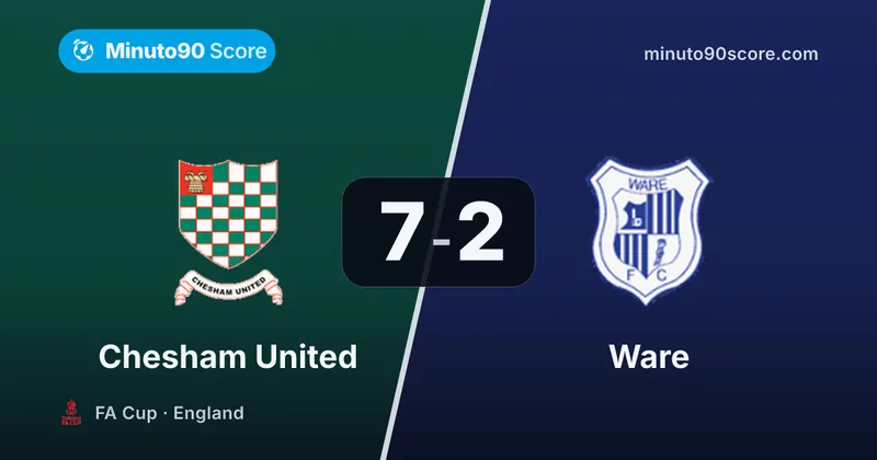 Article cover: En la FA Copa, Chesham United aplastó y confirmó su pase: 7-2 a Ware